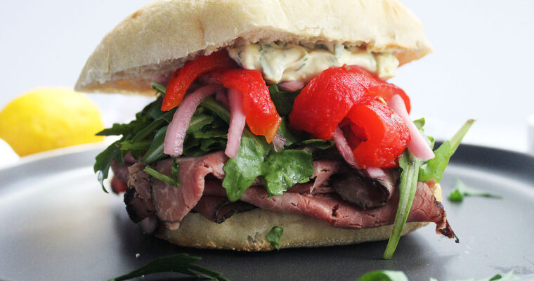 Roast Beef Sandwich with Herb Horseradish Sauce