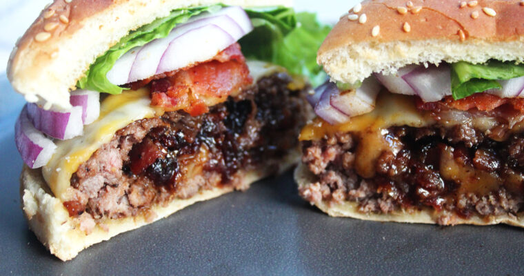 Bacon Jam Stuffed Burger