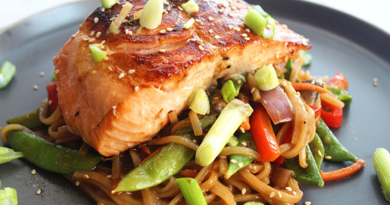 Asian Salmon with Stir Fry Noodles