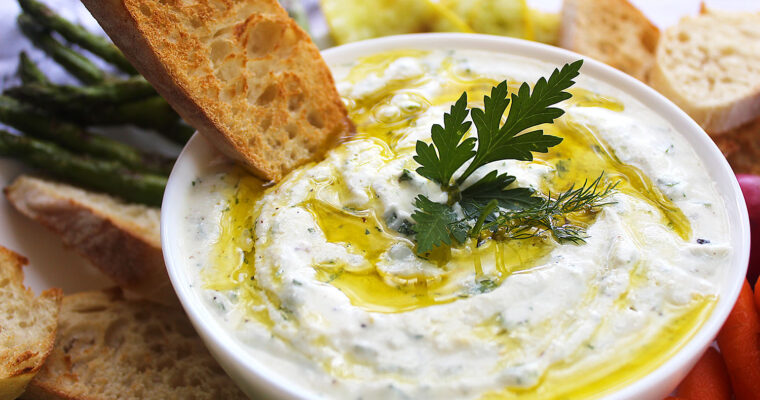 Lemon Herb Whipped Ricotta Dip