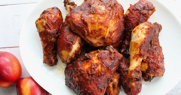 Baked Chicken with Peach Barbeque Sauce