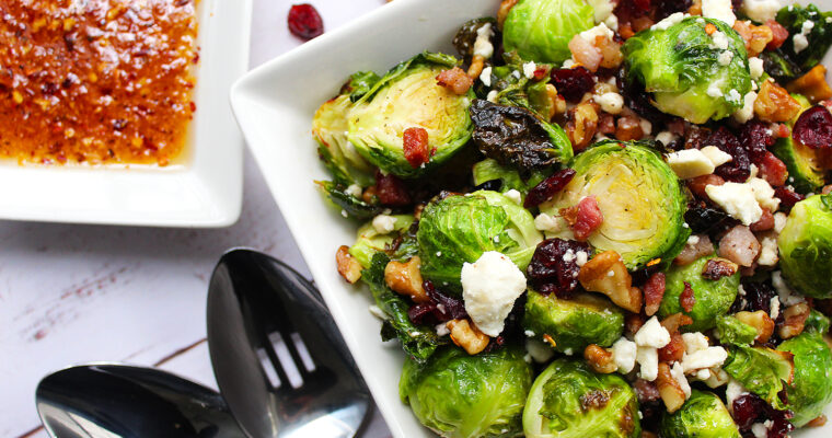 Loaded Brussel Sprouts with Chili Honey