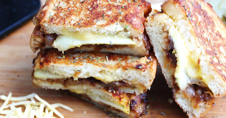 Caramelized Onion and Apple Grilled Cheese