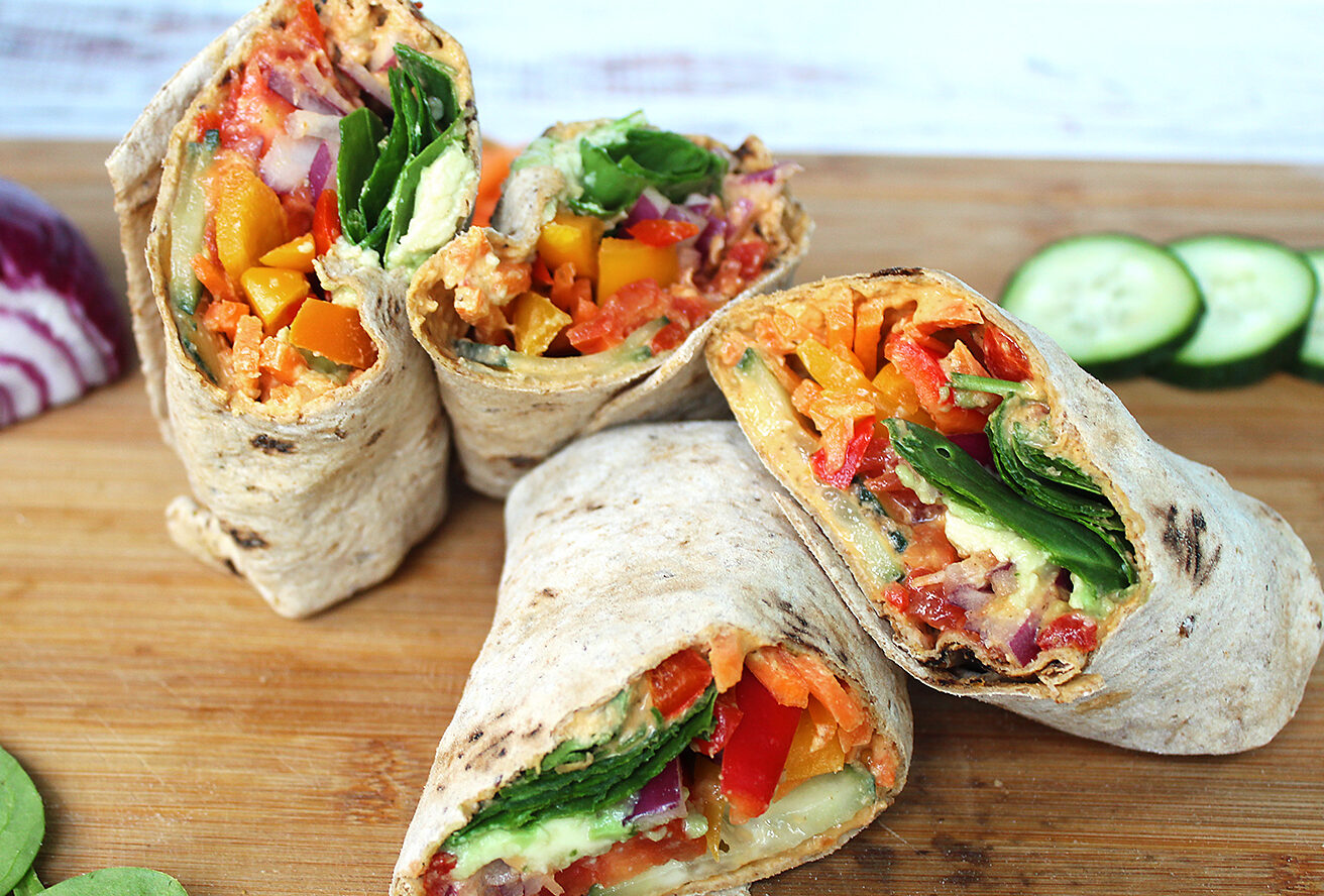 Hummus Veggie Wraps - The Mixed Menu