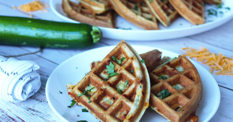 Savory Zucchini Cheddar Waffles