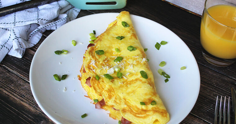 The Perfect Omelette with Ham and Swiss