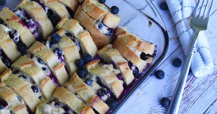 Blueberry Stuffed French Toast Casserole