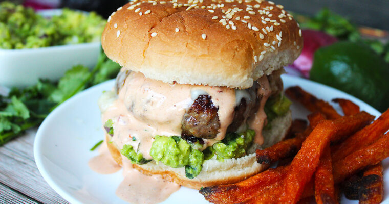 Southwest Guacamole Turkey Burgers