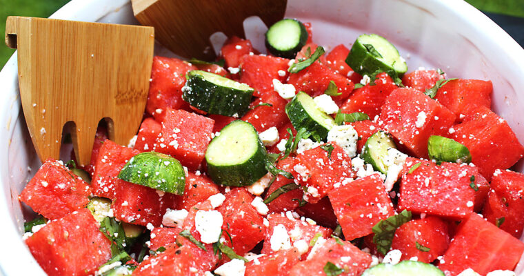 Watermelon Cucumber Salad