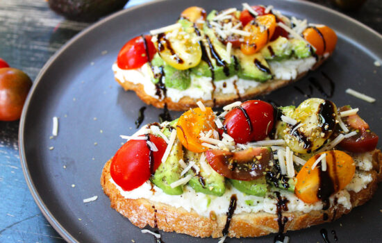 Caprese Avocado Ricotta Toast