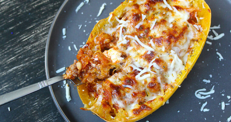 Spaghetti Squash Bolognese Boats