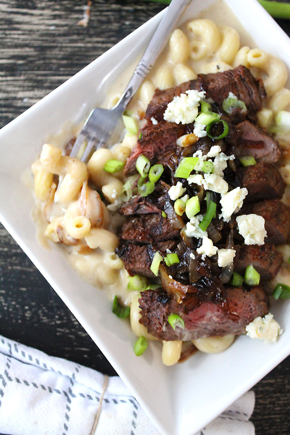 Gourmet Mac and Cheese with Gorgonzola & Pancetta - Striped Spatula