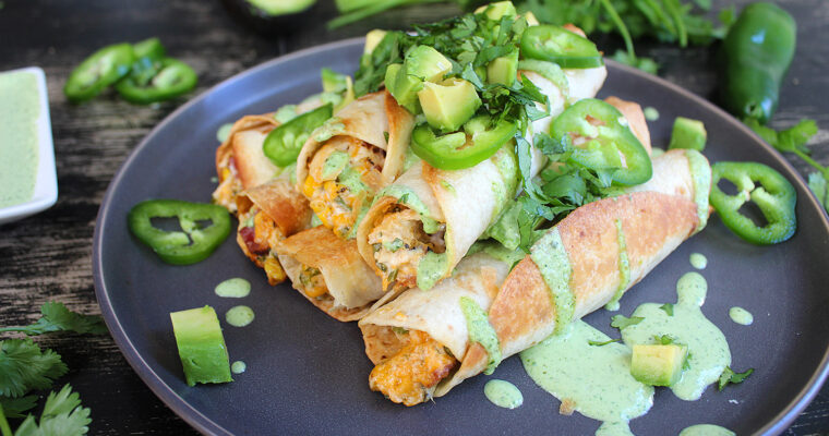 Jalapeno Popper Chicken Taquitos